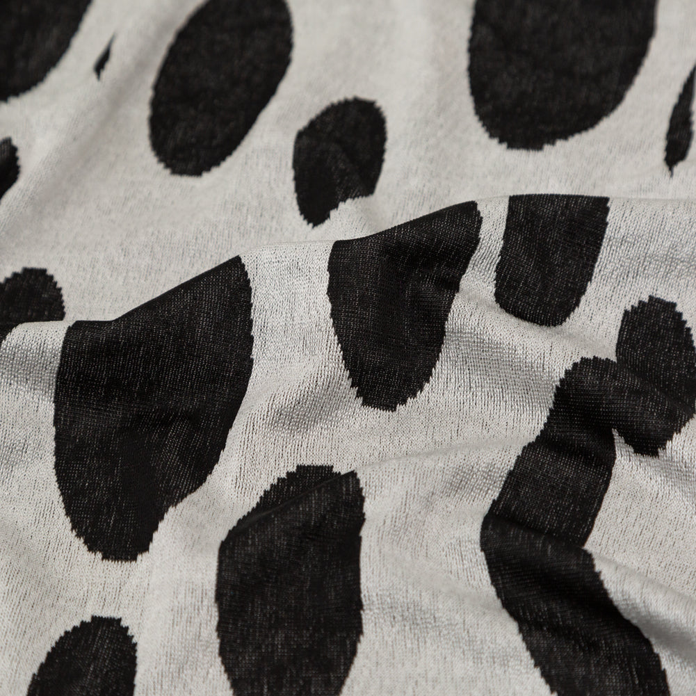 Silver and Black Spotted Stretch Knit