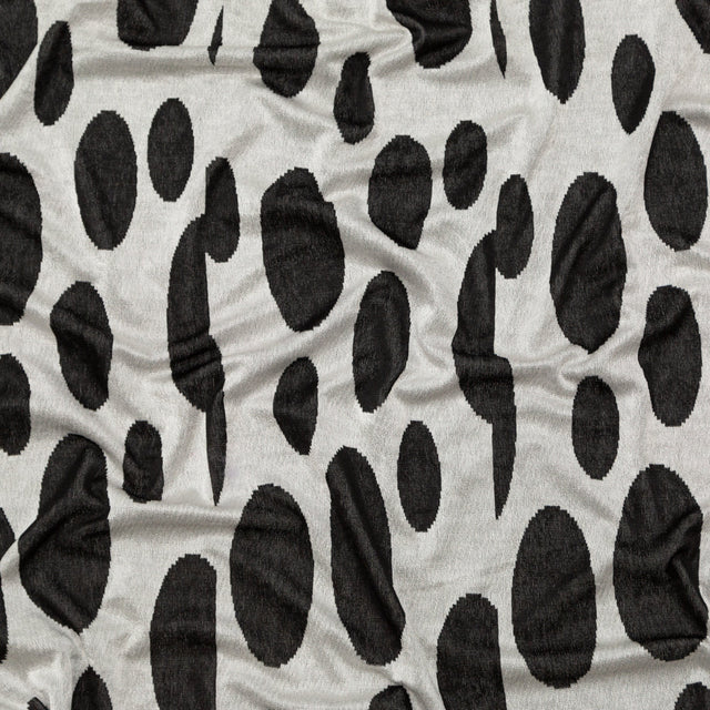 Silver and Black Spotted Stretch Knit