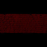 Black Polyester Jersey with Red and Black Bengal Striped Ruffles
