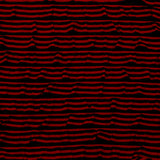 Black Polyester Jersey with Red and Black Bengal Striped Ruffles