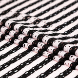Rosewater and Black Striped Perforated Stretch Knit