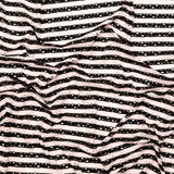 Rosewater and Black Striped Perforated Stretch Knit