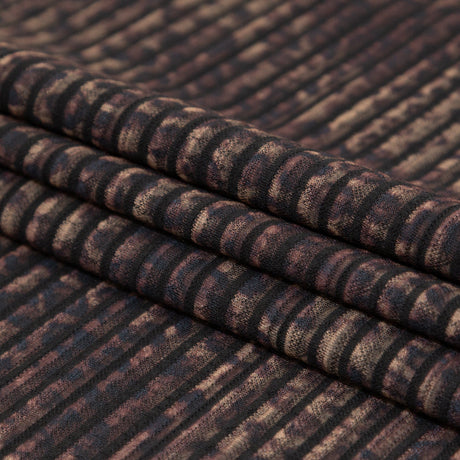 Brown and Black Striped Animal Patterned Stretch Knit