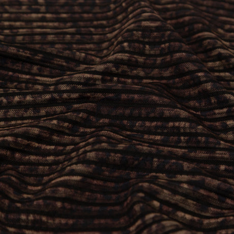 Brown and Black Striped Animal Patterned Stretch Knit