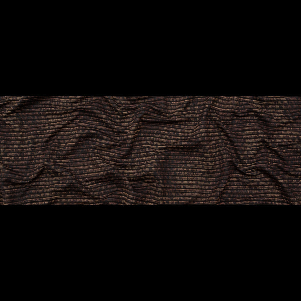 Brown and Black Striped Animal Patterned Stretch Knit