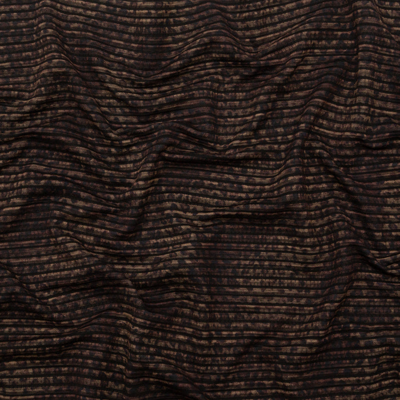 Brown and Black Striped Animal Patterned Stretch Knit