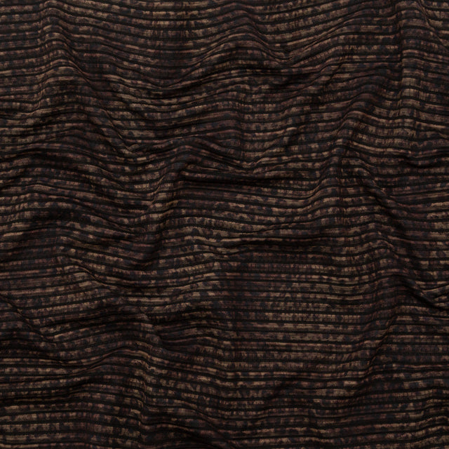 Brown and Black Striped Animal Patterned Stretch Knit