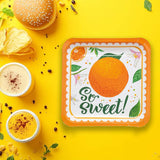 8 Ct. Little Clementine Dinner Plates 9.25" Orange Theme Baby Shower Party Plates