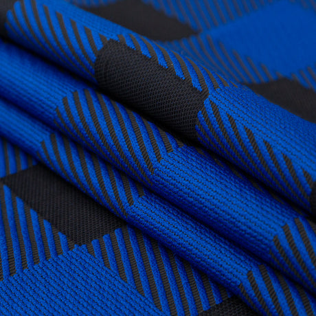 Rag & Bone Heavy Black and Royal Blue Buffalo Check Blended Cotton Woven