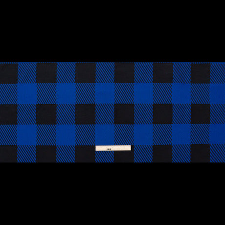 Rag & Bone Heavy Black and Royal Blue Buffalo Check Blended Cotton Woven