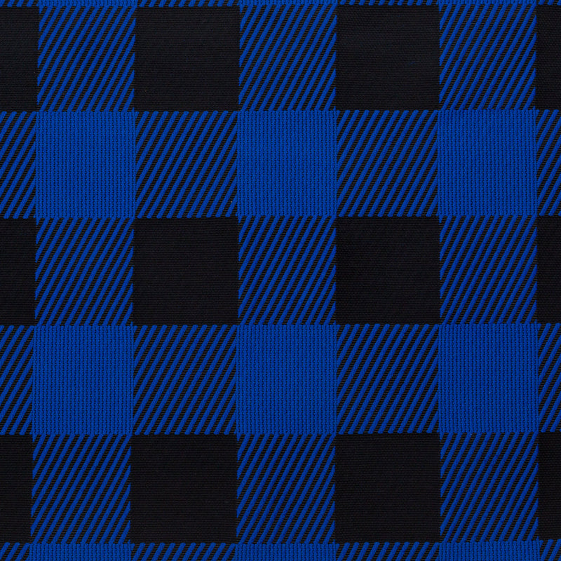 Rag & Bone Heavy Black and Royal Blue Buffalo Check Blended Cotton Woven