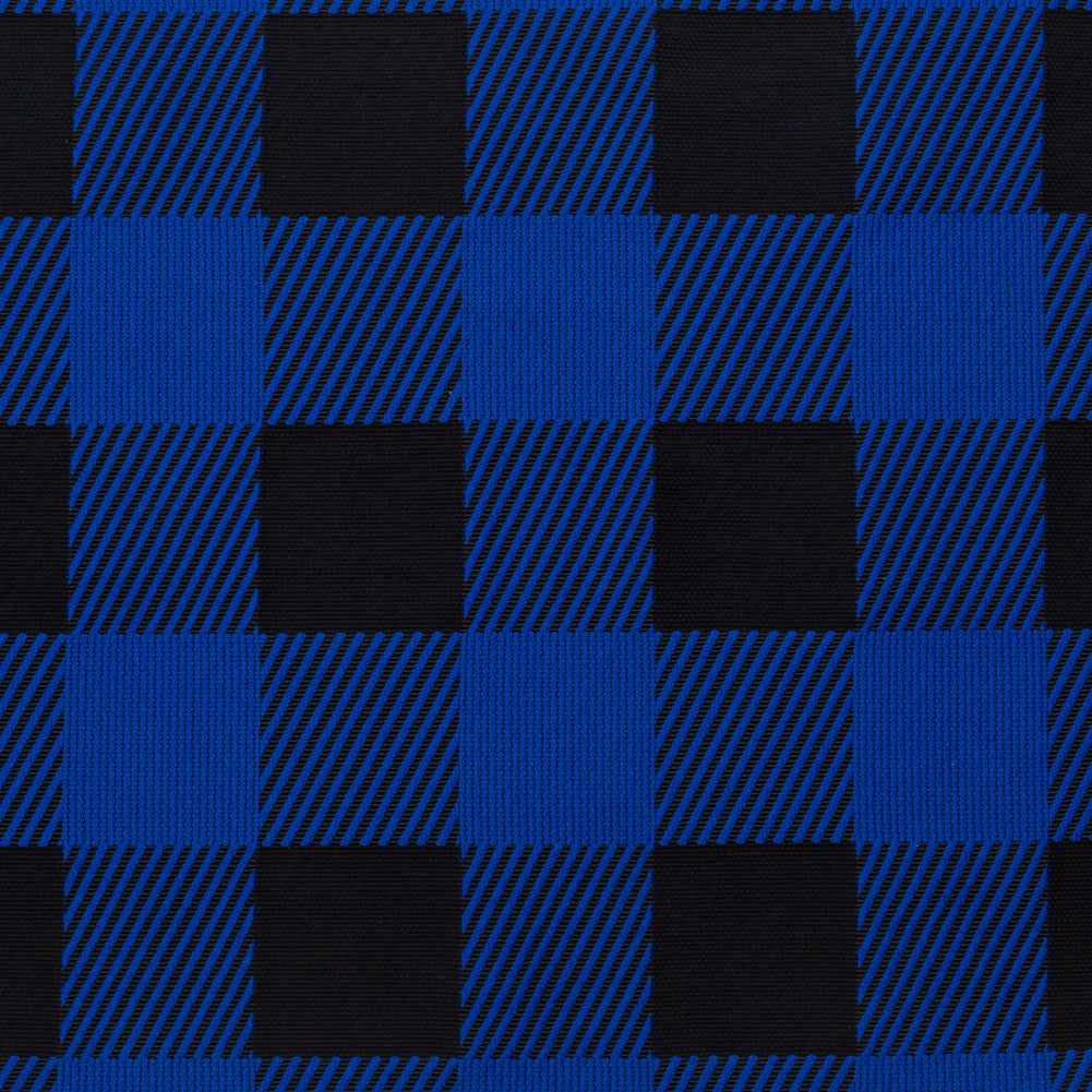 Rag & Bone Heavy Black and Royal Blue Buffalo Check Blended Cotton Woven