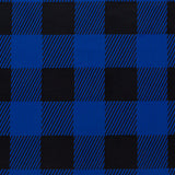 Rag & Bone Heavy Black and Royal Blue Buffalo Check Blended Cotton Woven