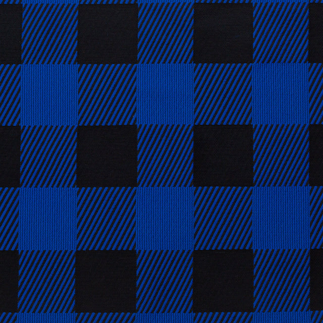 Rag & Bone Heavy Black and Royal Blue Buffalo Check Blended Cotton Woven