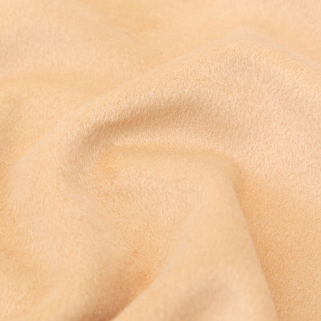 Italian Beige Faux Camel Hair Coating with White Jersey Backing