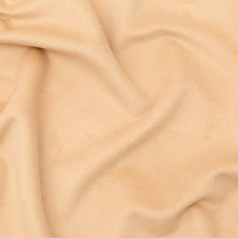 Italian Beige Faux Camel Hair Coating with White Jersey Backing