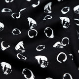 Italian Black and White Printed Stretch Brushed Cotton Twill