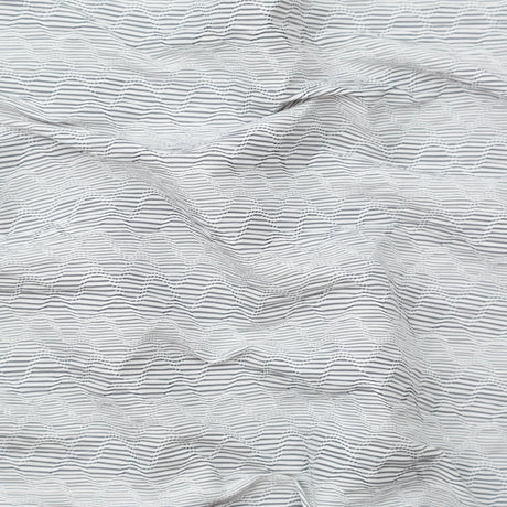 Italian Gray and White Wavy Striped Stretch Novelty Shirting