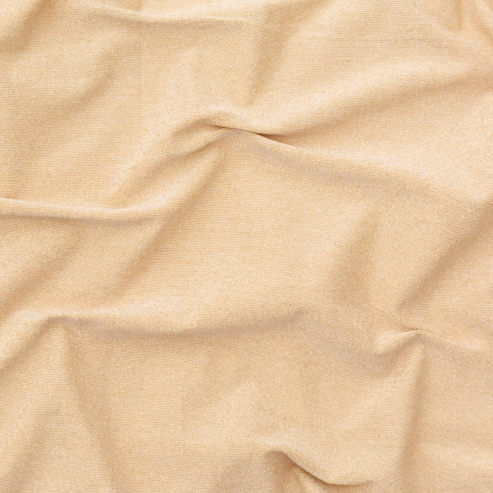 Italian Metallic Gold and White Hairline Striped Stretch Knit