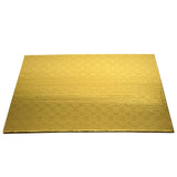 O'Creme Full Size Rectangular Gold Foil Cake Board, 1/4" Thick, Pack of 10