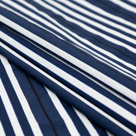 Rag & Bone Navy and White Tactile Striped Cotton Woven