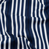Rag & Bone Navy and White Tactile Striped Cotton Woven