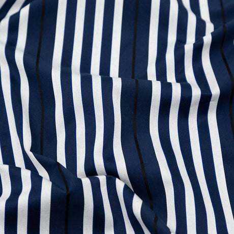 Rag & Bone Navy and White Tactile Striped Cotton Woven