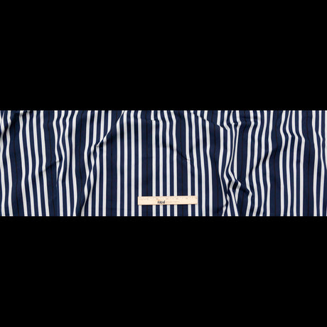 Rag & Bone Navy and White Tactile Striped Cotton Woven