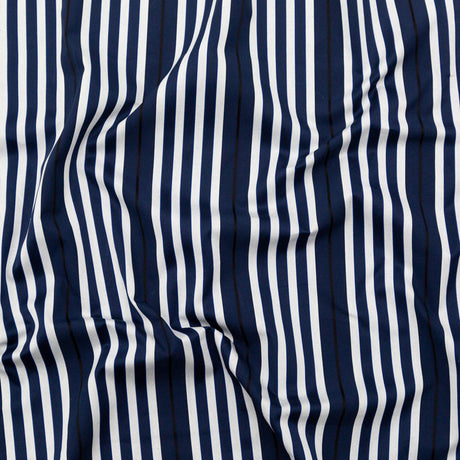 Rag & Bone Navy and White Tactile Striped Cotton Woven
