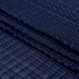 Navy Stretch Polyester Pleated Knit