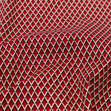Red and Beige Geometric Stretch Cotton Print
