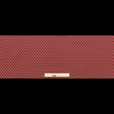 Red and Beige Geometric Stretch Cotton Print