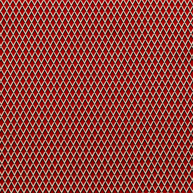 Red and Beige Geometric Stretch Cotton Print