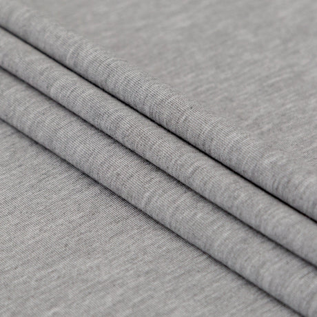 Italian Heathered Gray Brushed Back Viscose Jersey