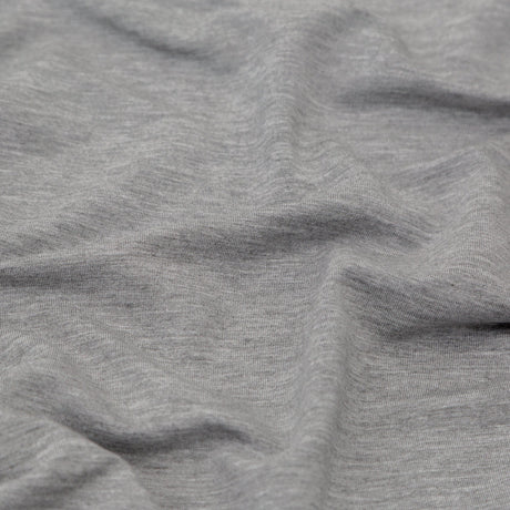 Italian Heathered Gray Brushed Back Viscose Jersey