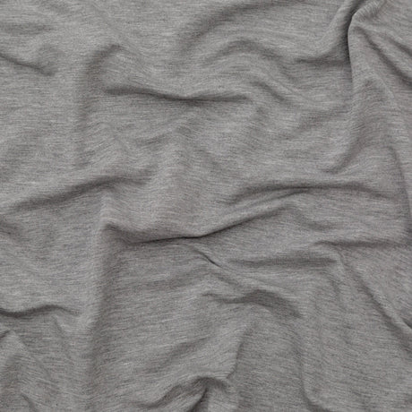 Italian Heathered Gray Brushed Back Viscose Jersey