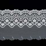 European White Embroidered Eyelet Lace Trim - 3.375"