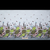 Silver, Green and Mauve Floral Jacquard Panel
