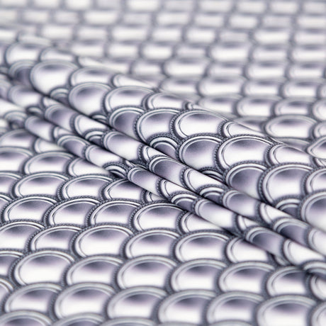 Compression Swimwear Tricot, UV Protective with Aloe Vera Microcapsules - Silver Coins - Caye Collection