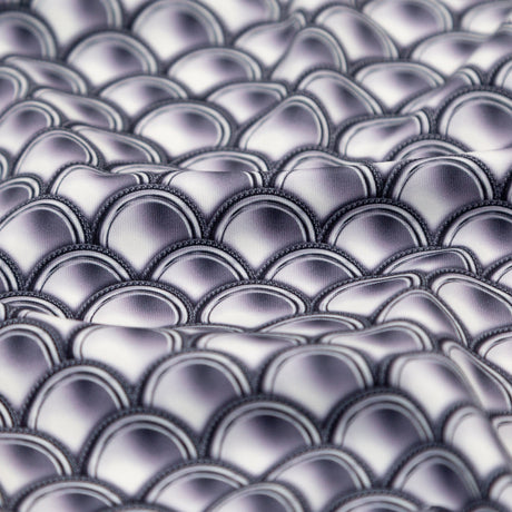 Compression Swimwear Tricot, UV Protective with Aloe Vera Microcapsules - Silver Coins - Caye Collection