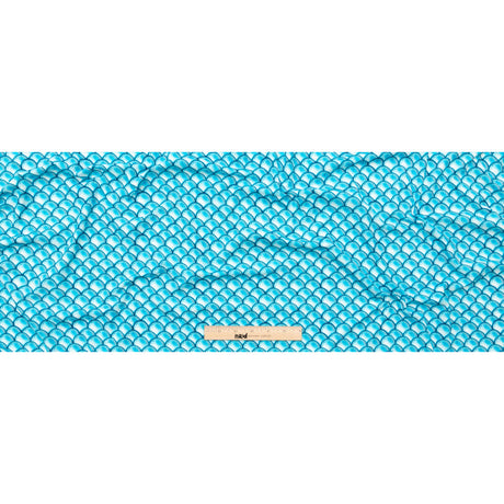 Compression Swimwear Tricot, UV Protective with Aloe Vera Microcapsules - Cerulean Blue Coins - Caye Collection