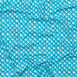 Compression Swimwear Tricot, UV Protective with Aloe Vera Microcapsules - Cerulean Blue Coins - Caye Collection