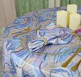 Round Scuba Tablecloth 132" Dusty Blue