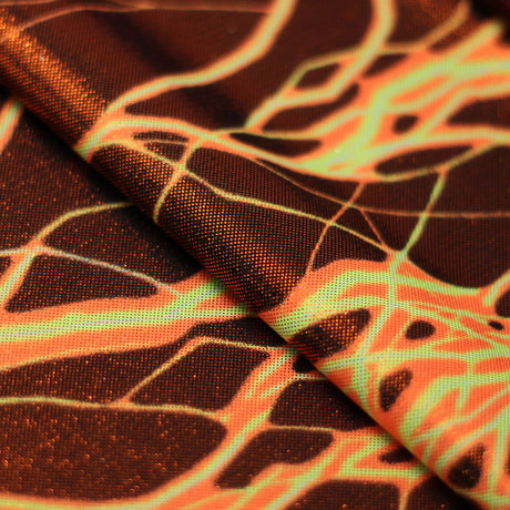 Lightning Bolt Nylon Spandex Fabric - Multi-Color Lightning Bolt Print, 58/60" Width (1 Yard)