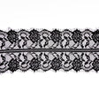 European Black Floral Scalloped Eyelash Lace Trim - 7.75"
