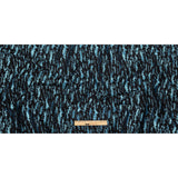 Black and Metallic Light Blue Ikat Brocade