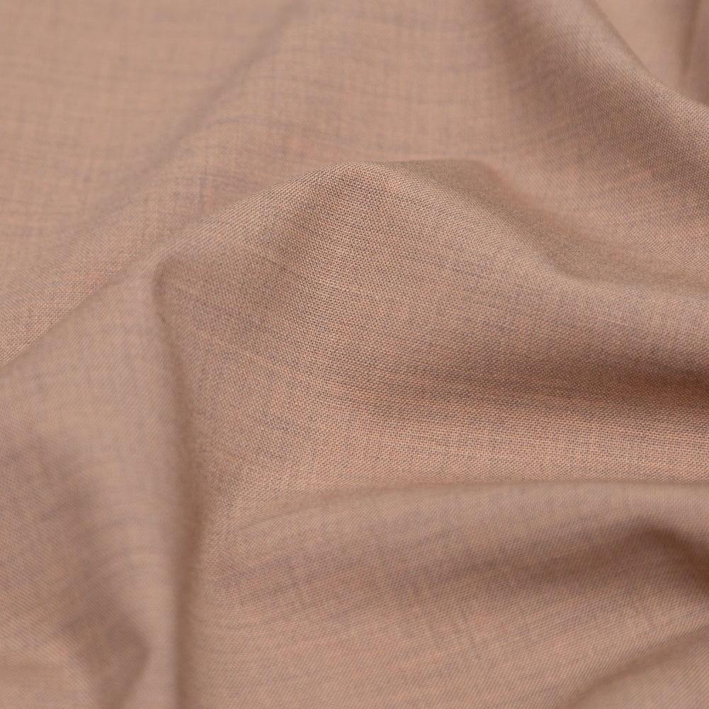 Italian Heather Fawn Stretch Wool Suiting