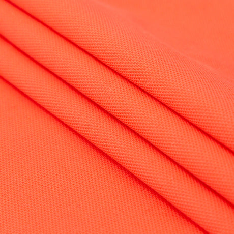 Italian Hot Coral Stretch Cotton Pique