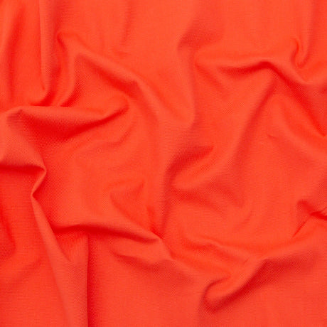Italian Hot Coral Stretch Cotton Pique