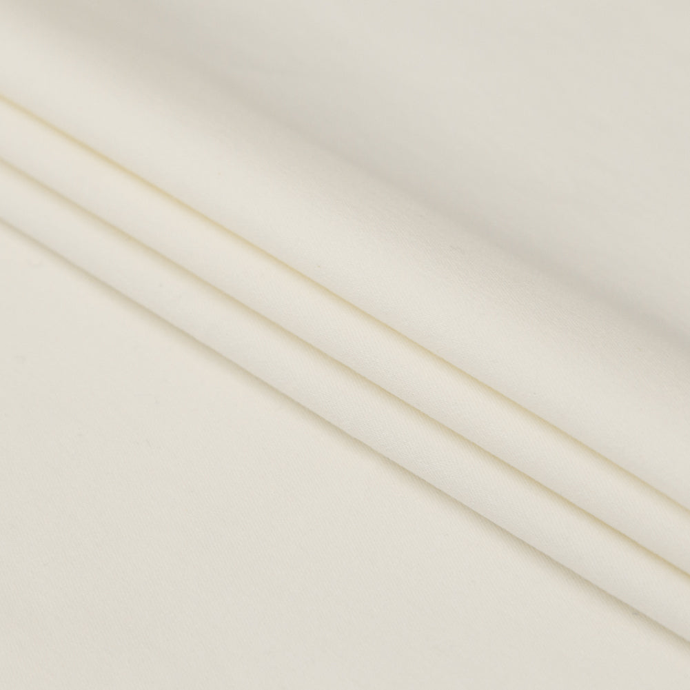 Italian Antique White Stretch Cotton Woven